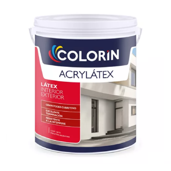 Colorin Latex Acrylatex Interior Exterior Mate Blanco 4 L