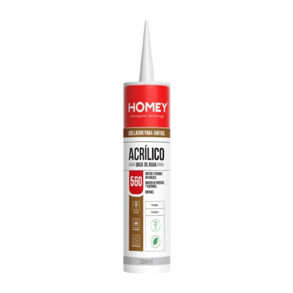 Sellador Acrílico Base Agua Pintable 280ml  – Homey 560