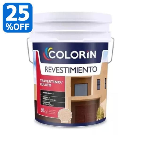 Colorin Revestimiento Travertino Fino Blanco x 30 kg