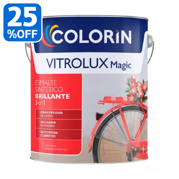 Esmalte Sintético 3 En 1 Colorin Vitrolux Blanco Brillante 4L