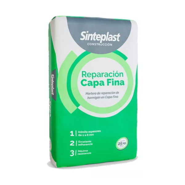 Mortero De Reparacion Hormigon Capa Fina 25kg Sinteplast